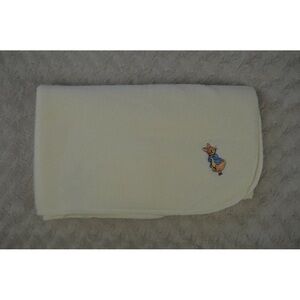 Crown Crafts Peter Rabbit Baby Blanket Cream Off White Fleece Beatrix Potter